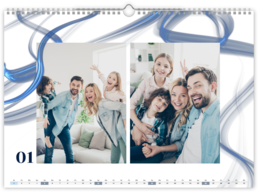 Fotokalendář exklusiv nástěnný měsíční na šířku - Blue Elements