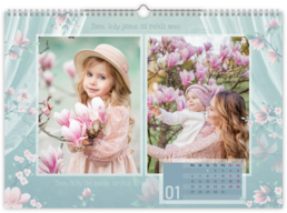Fotokalendář exklusiv nástěnný měsíční na šířku - Magnolie