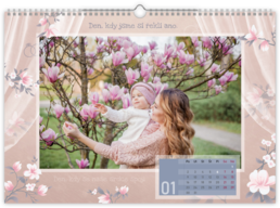 Fotokalendár exkluzív nástenný mesačný na šírku - Magnolia