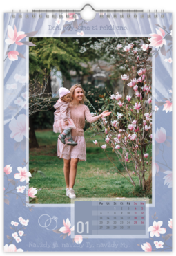 Fotokalendář nástěnný měsíční na výšku z vlastních fotek - Magnolia