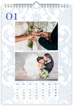 Fotokalendar nástenný mesačný na výšku z fotiek - Svadba