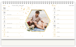 Stolní fotokalendář s vlastními jmény - Hexagon