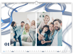 Fotokalendár exkluzív nástenný mesačný na šírku - Blue Elements