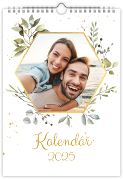 Fotokalendář nástěnný měsíční na výšku z vlastních fotek - Hexagon