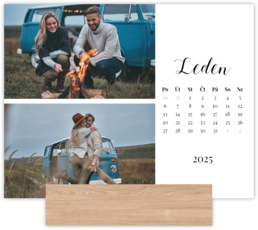 Fotokalendar v drevenom stojančeku - Biely na šírku