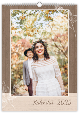 Fotokalendar exkluzív na výšku - Svadba drevo