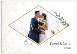 Fotokniha na šírku s pevnou väzbou a kvalitným papierom - Geometric wedding