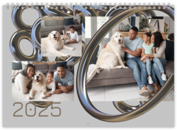 Nástenný plánovací fotokalendar - 3D Metalický