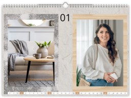 Fotokalendár exkluzív nástenný mesačný na šírku - Home
