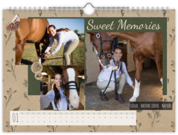 Fotokalendár nástenný mesačný na šírku - Scrapbook dark