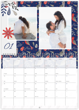 Nástenný plánovací fotokalendar - Modročervená jar