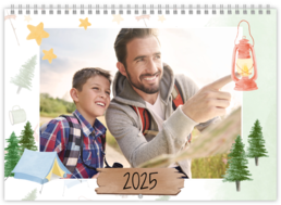 Nástenný plánovací fotokalendar - Watercolor camping 