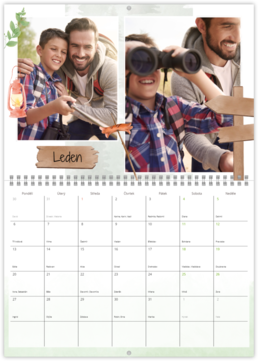 Nástenný plánovací fotokalendar - Watercolor camping 