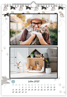 Fotokalendář nástěnný měsíční na výšku z vlastních fotek - Kočky