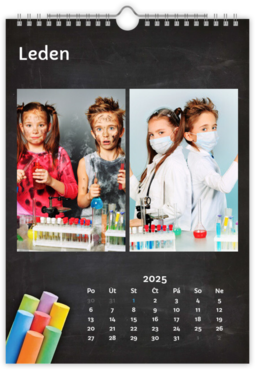 Fotokalendář nástěnný měsíční na výšku z vlastních fotek - Školní tabule